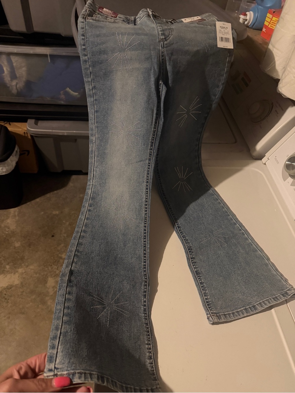 BNWT Vanilla Star Light Blue Embellished Flare Jeans